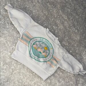 🍄3/6m vintage Unisex White Graphic Sweatshirt XSEnergetic Sport with snaps